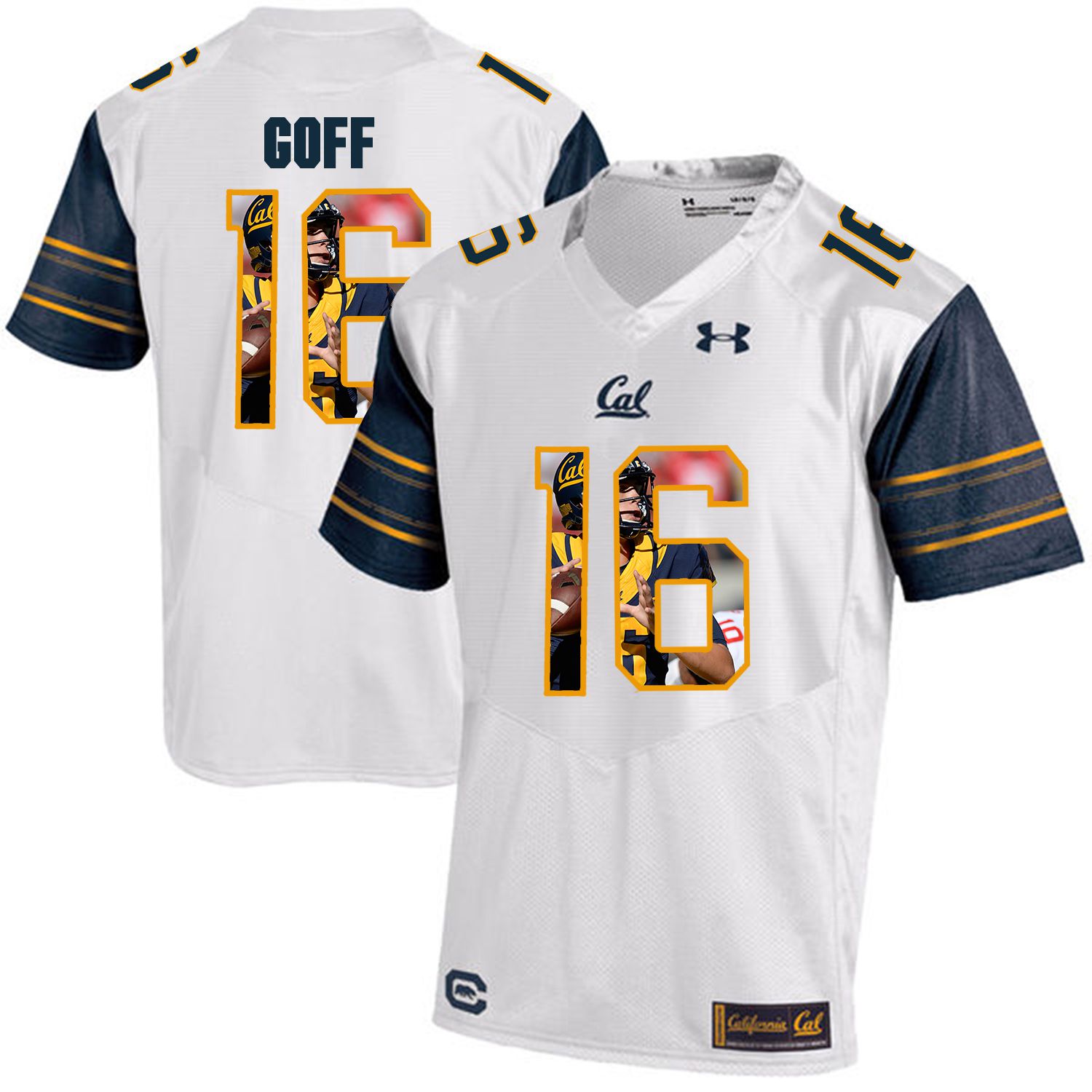 Men California Golden Bears #16 Jared Goff White Customized NCAA Jerseys